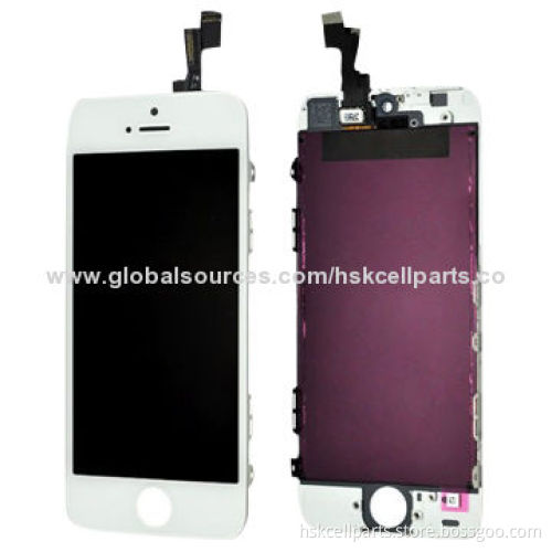 Mobile phone LCD with touch digitizer for iPhone 5s, available in white and black